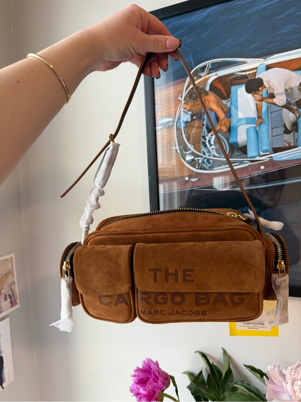 Marc Jacobs Brown Suede The Cargo Bag Crossbody